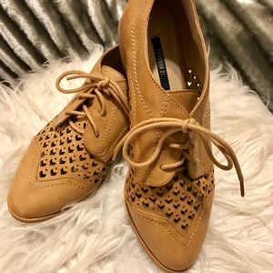 Tan oxfords